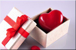 Heart in gift box